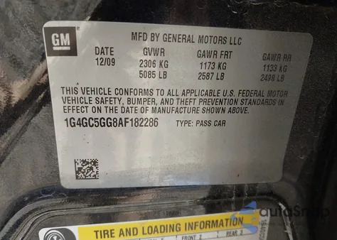 2010 Buick Lacrosse Cxl z USA, uszkodzony, nr VIN 1G4GC5GG8AF182286